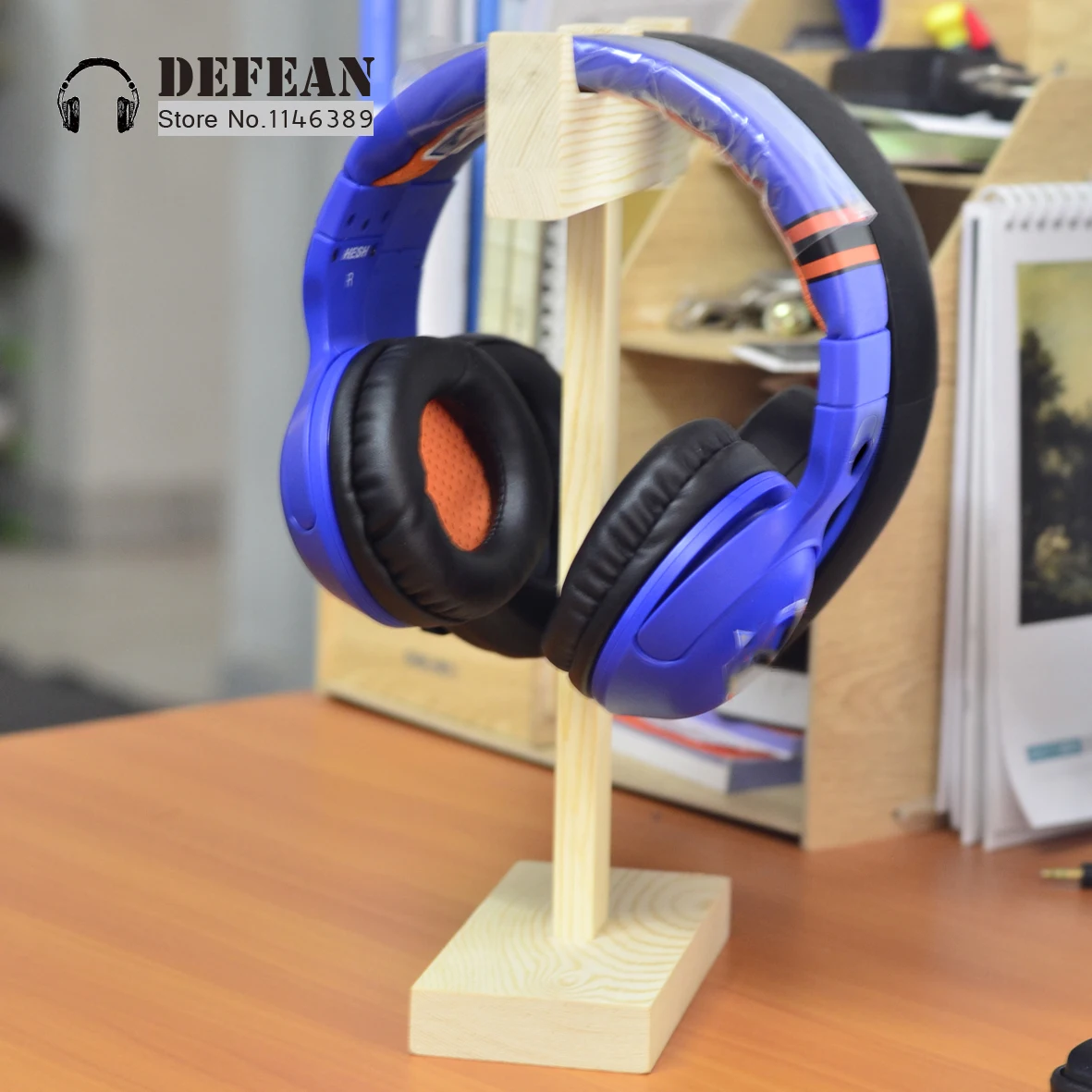 2X wood headset stand double hange headphone holder to display For K701