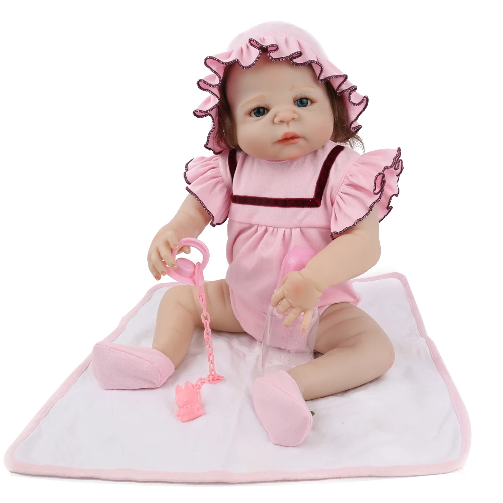 

Cloth Body Full Silicone Reborn Baby Dolls New Lifelike 22 inches Handmade 55cm Realistic Girl Toy Children Gift