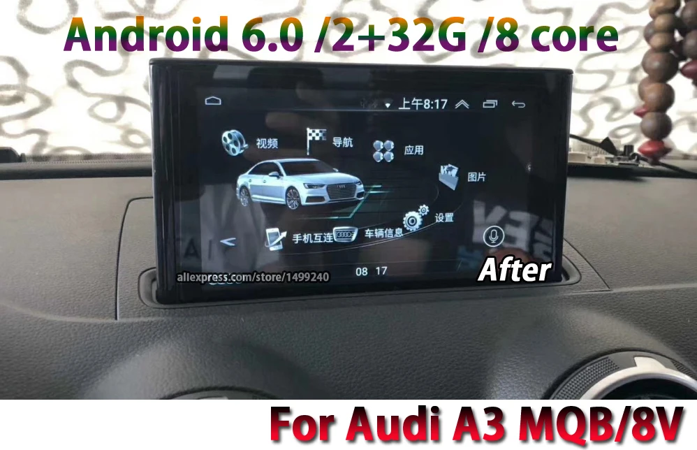 Flash Deal Liislee Car Android 6.0 up 2G RAM 32ROM For Audi A3 MQB 8V 2012~2019 Radio BT Carplay GPS Navi Map Navigation System Multimedia 10