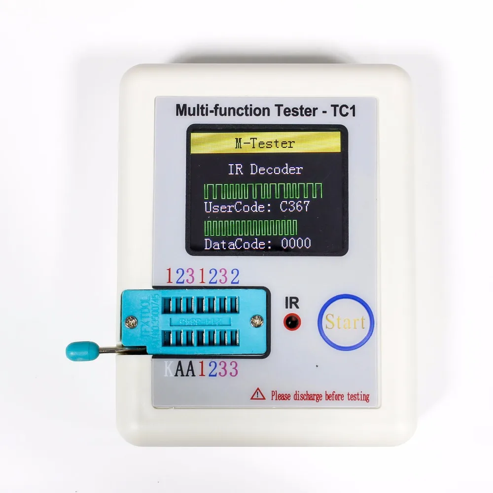Transistor Tester LCR-TC11.77inch Colorful Display Multi-functional TFT Backlight Transistor Tester for Diode Triode Capacitor Resistor Transistor