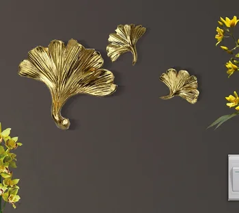 

Door hanging Nordic wall personality creative bedroom ginkgo hanger wall hanging porch wall decoration hook