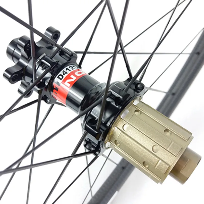 Discount 700c road bike wheels 50mm deep tubular 23mm width D411SB D412SB 100x12 142x12 road bike carbon wheel 1310g road disc wheels 1