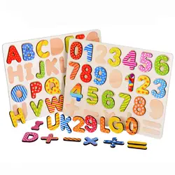 Своими руками Деревянный конструктор/ручной захват доска набор Детская игрушка Монтессори мультфильм обучения цифровые буквы игрушки