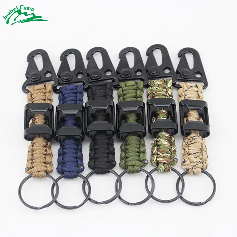 

Jeebel 550 4mm Paracord Carabiner Survival Keychain Lanyard with Bottle Opener Outdoor Camping Bushcraft Ropes Bracelets
