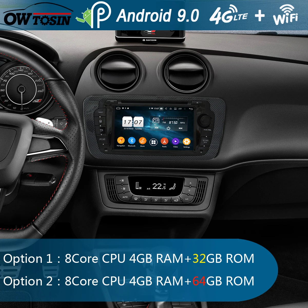 " ips 8 Core 4G+ 64G Android 9,0 автомобильный dvd-плеер для Seat Ibiza 2009 2010 2011 2012 2013 gps навигация радио DSP попугай BT