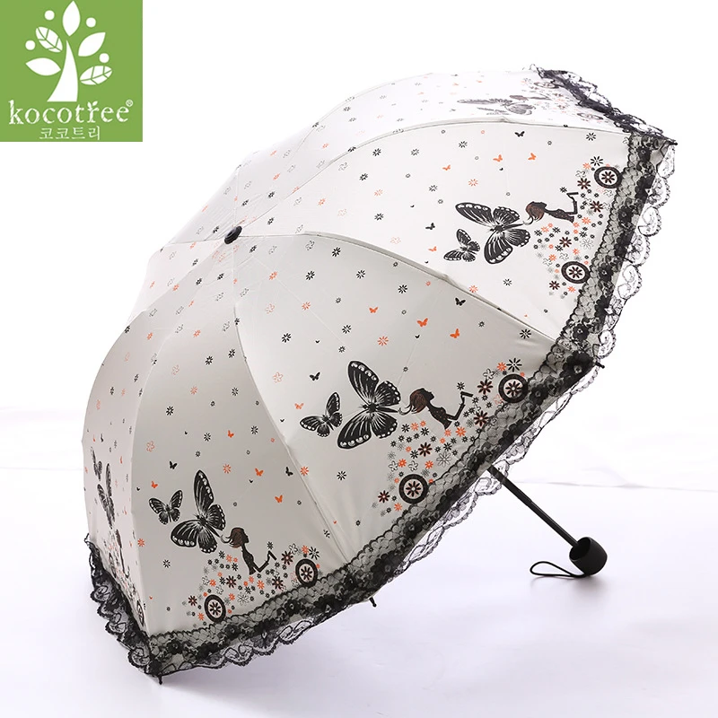 

2018 New Arrival Beautiful Girl Pattern Umbrella Rain Women Fashion Arched Princess Umbrellas Female Parasol Creative Gift