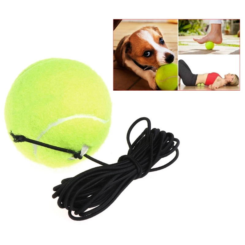 Зеленый резинки теннисные мячи тренировки резиновый шнур эластичная лента отскок тренировки тенниса