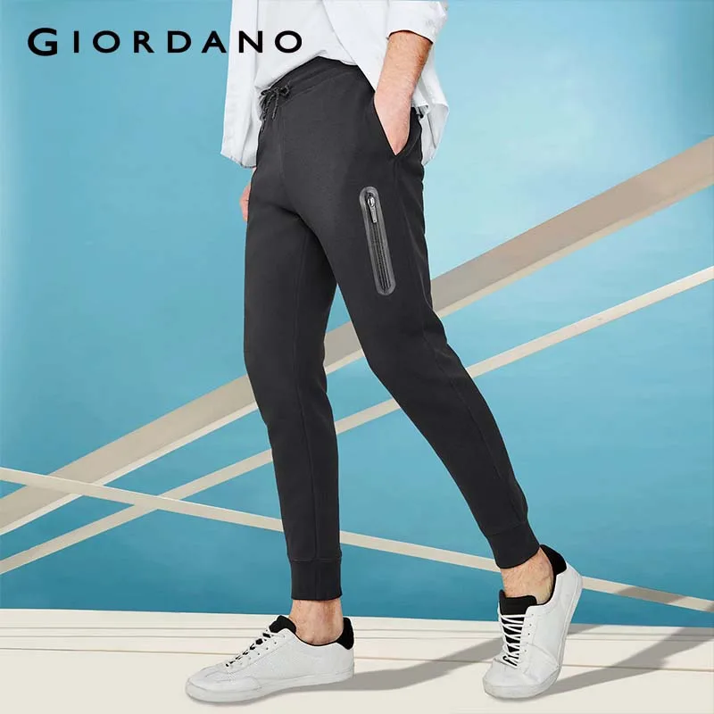 Giordano Men Interlock Jogger Pants Zip Pocket Sweatpants