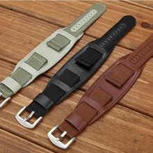 TEAROKE Nylon Watch Band Watchband Leather Strap 18mm 20mm 22mm 24mm Watch Accessories Stainless Steel Men Woman High Quality