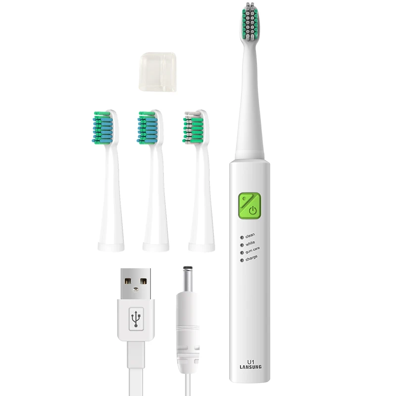 Skup Najlepsza elektryczna soniczna szczoteczka do zębów z końcówki zamienne USB akumulatorowa elektroniczna szczoteczka do zębów higiena jamy ustnej szczotka elektryczna ząb
