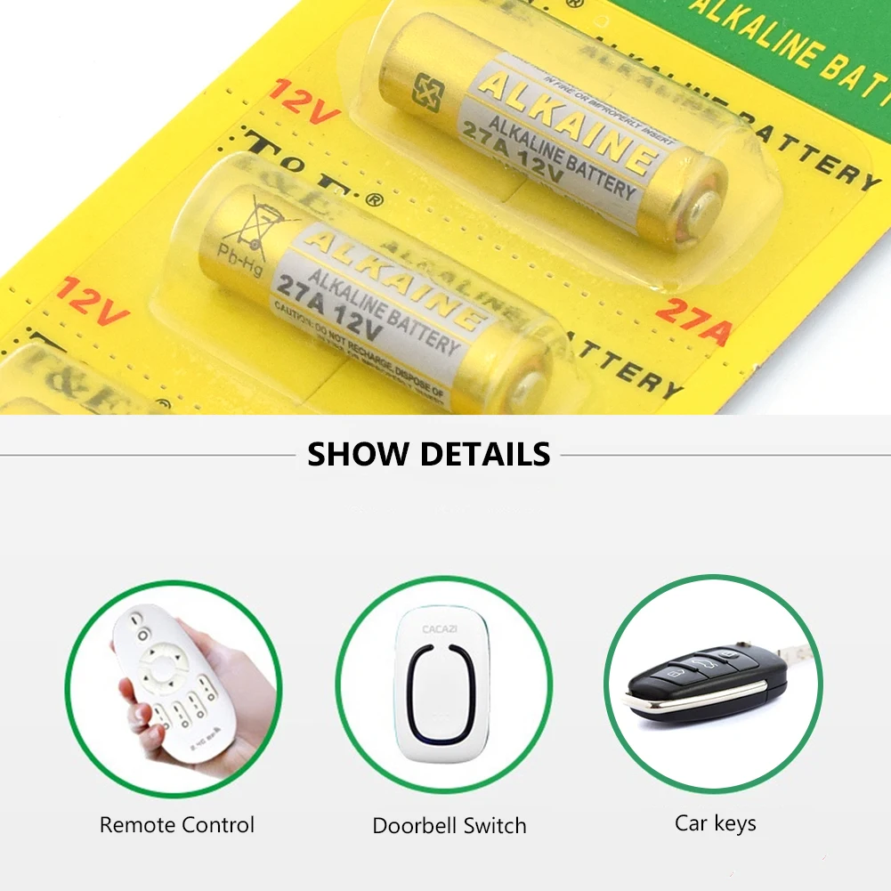 10 шт. 27A щелочные батареи 12 В CA22 A27 для дистанционного устройства домашней безопасности игрушки EL812, EL-812, CA22, B-1, SNN4176A, ALK27A, A27BP