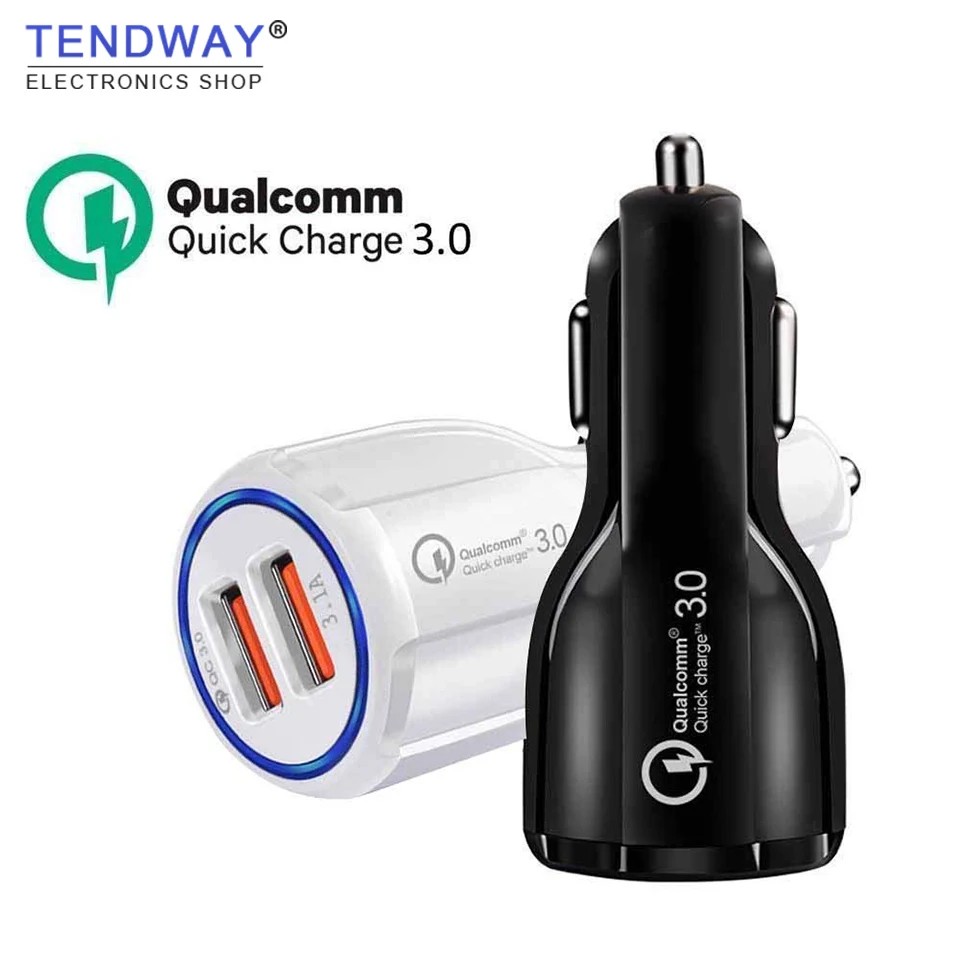 Tendway USB Автомобильное зарядное устройство авто Qc 3,0 быстрое зарядное устройство для мобильного телефона Быстрая зарядка 2,0 универсальное автомобильное зарядное устройство для iPhone samsung