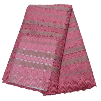 

Nigerian Pink Laces Fabric 2018 African Cord Lace Fabric High Quality Guipure Cord Lace Fabric For Wedding Dress HJ1519-1