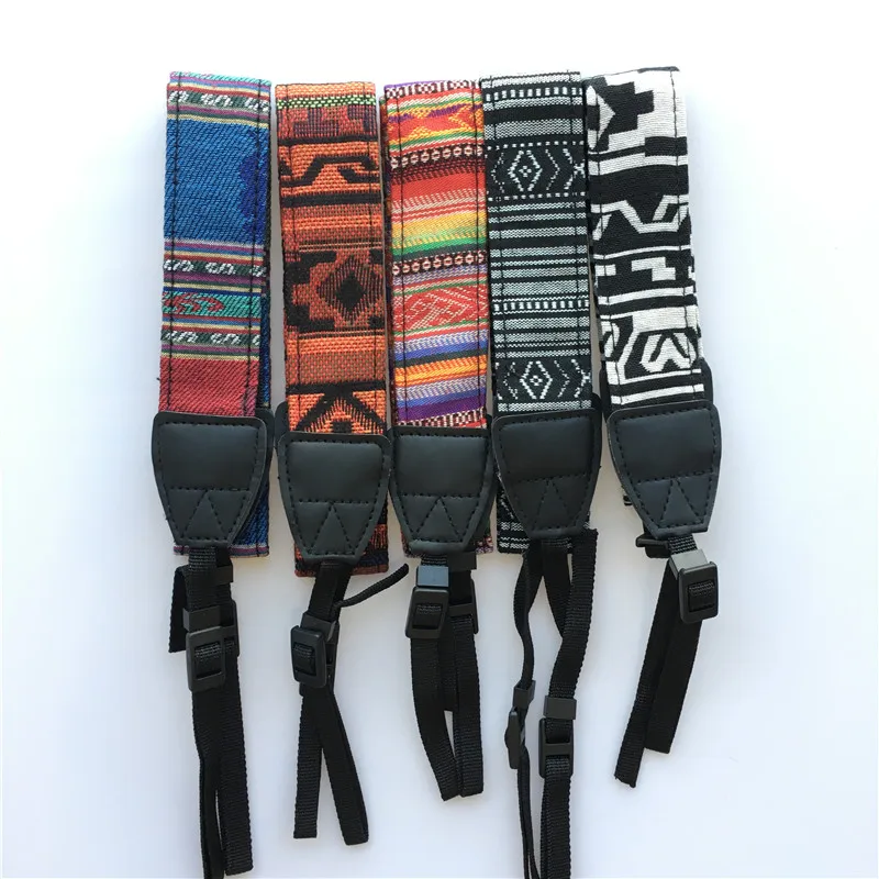 3 in 1 Retro Style Double Cotton Yard Colorful Pattern Camera Shoulder Neck Sling Hand Strap Belt for Canon Nikon Sony HEONYIRRY 2