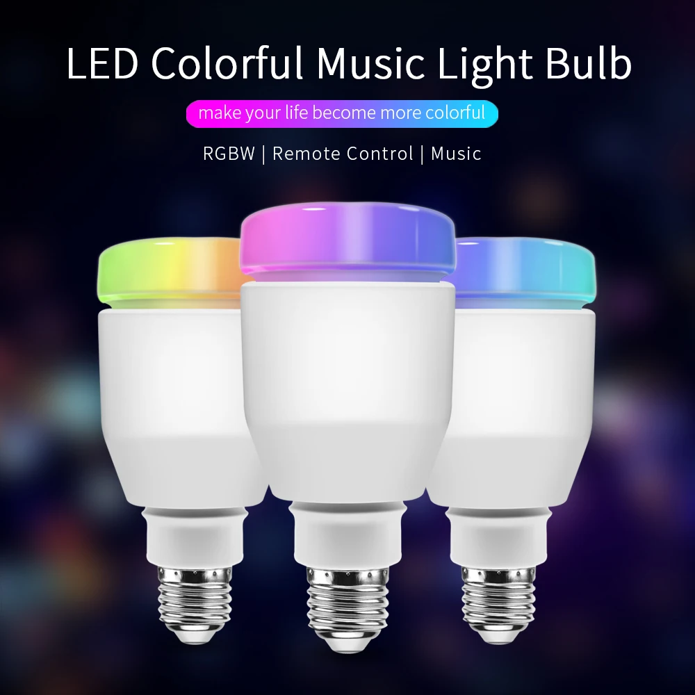 

RGB LED Lamp e27 110V 220v led lamp 7W 5W Wireless Wifi Remote Control Bluetooth Speaker Music led light bulb BB SPEAKER