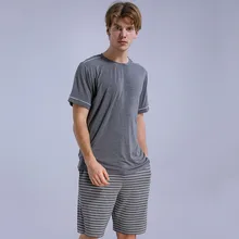 Летний Для мужчин пижамы короткий рукав мужской пижамы комплект чистый Хлопковая пижама для Для мужчин пижамы костюм просто домашней одежды плюс Размеры L-XXXL