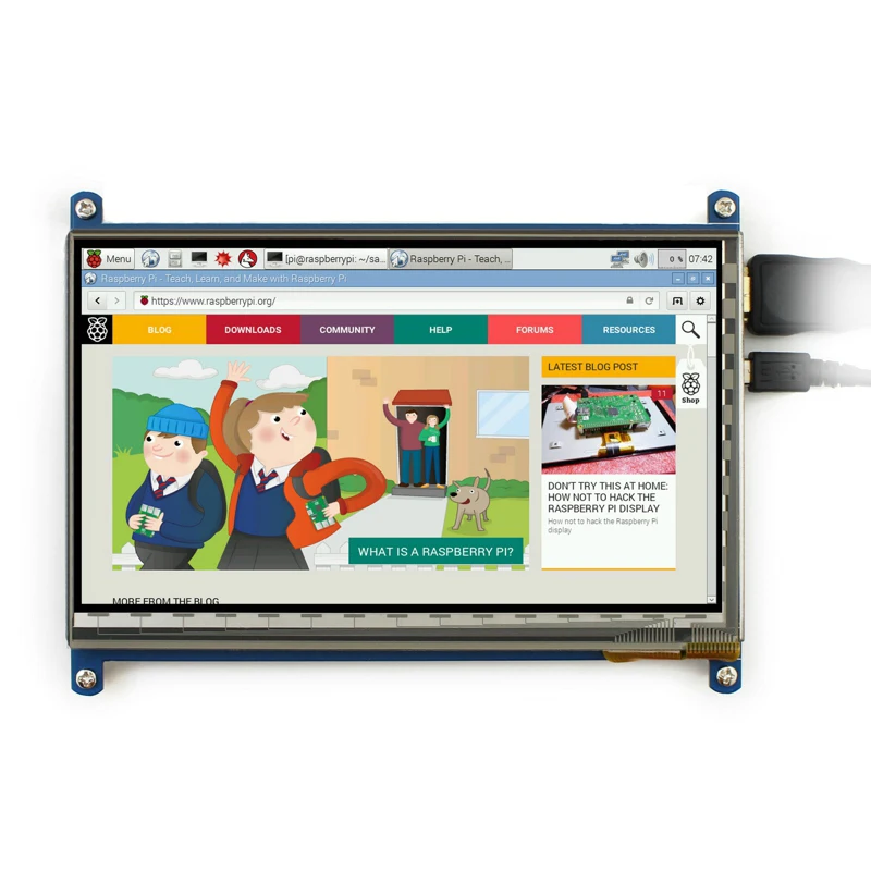 Raspberry Pi 3 7 дюймов HDMI ЖК дисплей с акриловым корпусом 1024*600 емкостный сенсорный