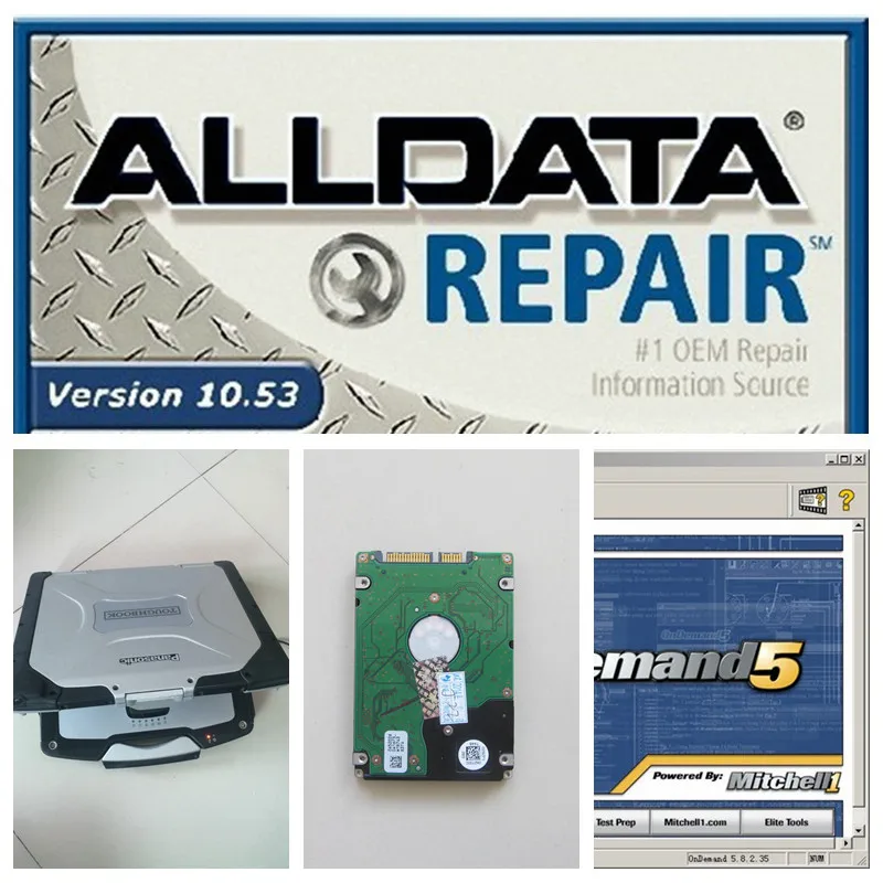 

v10.53 alldata and mitchell software installed in diagnostic laptop pc cf-30 toughbook (4gb ram) work for all car repair