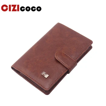 

New PU Leather Passport Cover Men Travel Wallet Credit Card Holder Cover Russian Driver License Wallet Document Case