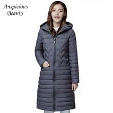 2018 Brand Women Winter Jackets With Hooded Long Coats Female Women’s Parka Warm Slim Casual Cotton Overcoats Solid CXM10