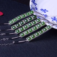 Натуральный нефрит нефритовый браслет, браслет из 5 квадратных stones.1658