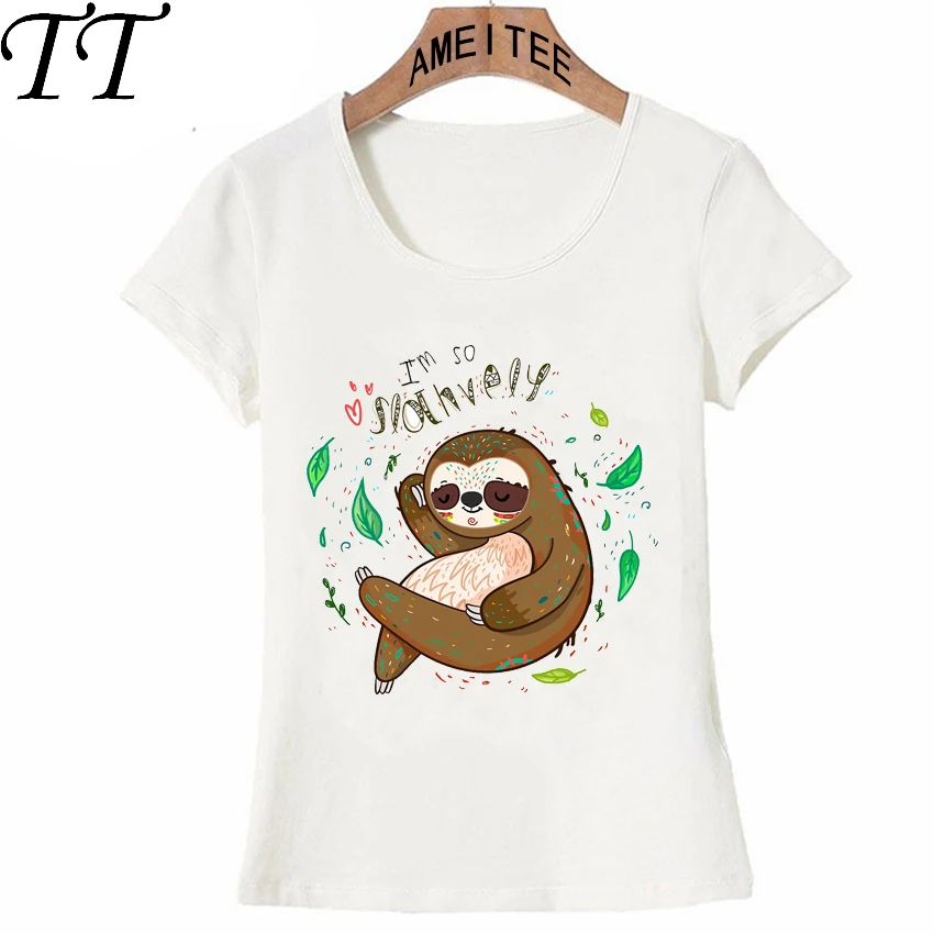Я так slothvely футболка новые летние модные женские туфли футболки смешные лень