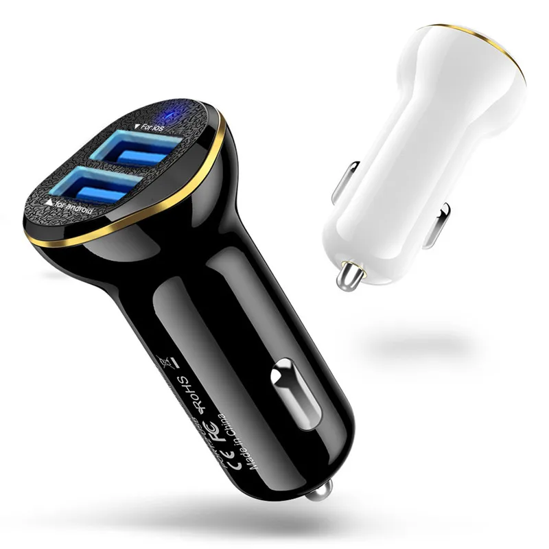 

5V 3.1A Dual USB Car Charger Auto Fast Charge Smart Phone Car-Charger Adaptive for Xiaomi iPhone 6s 7 8 X Samsung S8 iPad &More
