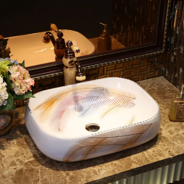 Luxurious Rectangular Porcelain Bathroom Vanity Sink Bowl Luxurious Rectangular Porcelain Bathroom Vanity Sink Bowl Countertop Ceramic Wash Basin