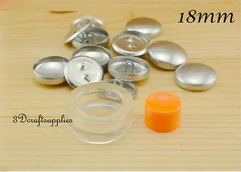 

15 sets of 18mm 3/4 inch Size 30 Self cover buttons wire back with Assembly tool