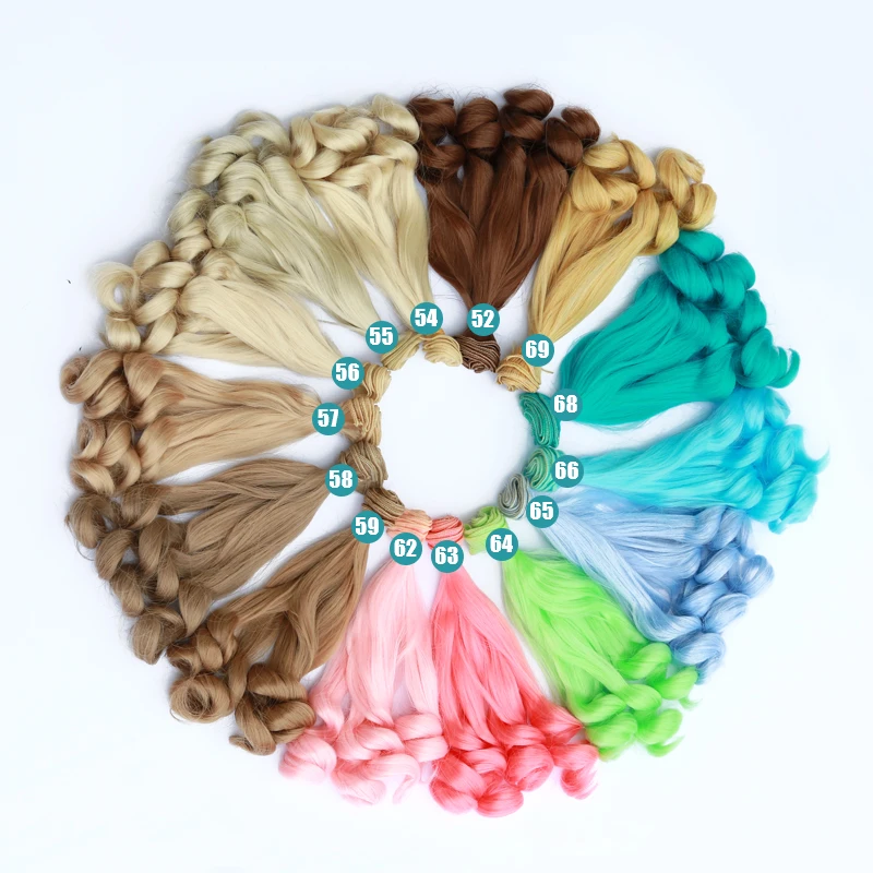Doll accessories doll wigs toy wigs Msiredoll bjd wig Accessories 1piece 20*100CM doll hair 1/3 1/4 1/6 1/12 Gradient Color Curly bjd wigs diy