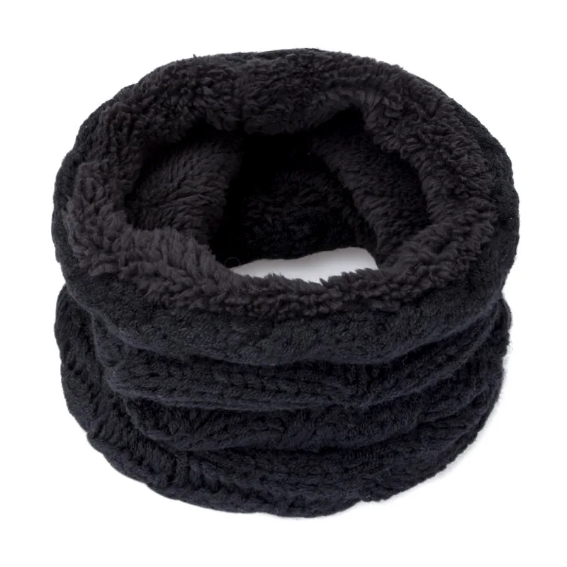 MOLIIXNYU модный детский шарф для мальчиков, детские зимние вязаные шарфы, хлопковый теплый детский шарф, детский шарф для девочек - Цвет: Black
