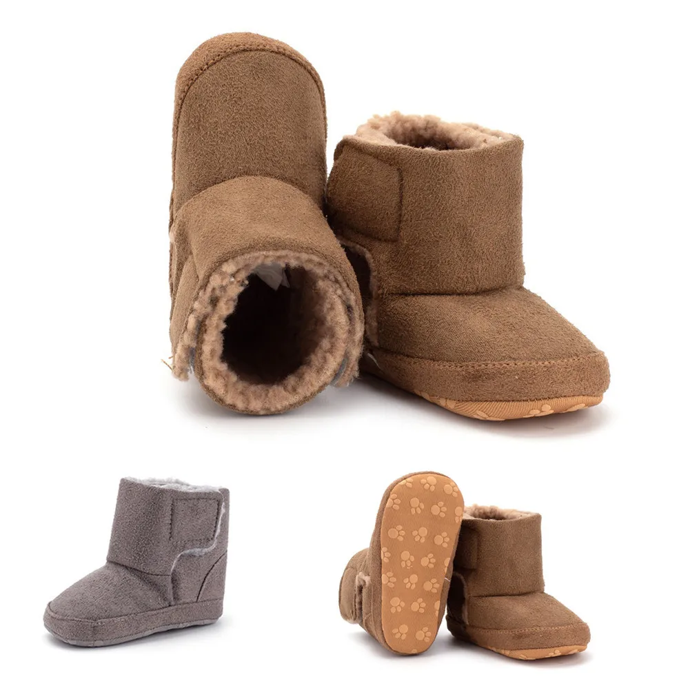 Детская обувь Хлопок-зимние Нескользящие теплые детские ботинки плюс бархатные мягкие хлопковые сапоги для От 0 до 1 года детские