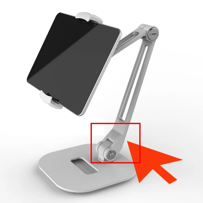 Алюминиевый сплав настольная подставка для планшета держатель для iPad 2 4 5 6 Air 1 2 Pro 11 10,5 9,7 Mini 5 ленивый кронштейн для телефона и планшета - Цвет: B white
