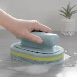 Чистящая губка, щетка с Пластик ручка бытовые моющие средства для плитка для ванной и кухни пол щетка для ванны