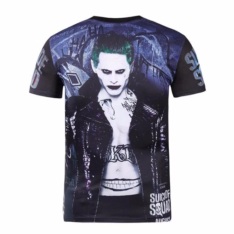 Misvng Batman Arkham Asylum Squad Harley Quinn T-shirt Joker Tattoo Shirt Costume Cosplay Movie Halloween -Outlet Maid Outfit Store