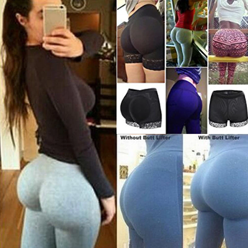 FAKE ASS Womens Butt and Hip Enhancer Booty Padded Underwear Panties Body Shaper Seamless Butt Lifter Panty Boyshorts Shapewear