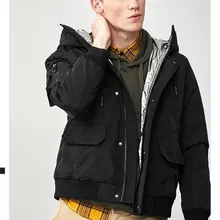 AGRADECIDO мужской пуховик с капюшоном с меховым воротником зимнее теплое пуховое пальто черное толстое пальто для мужчин