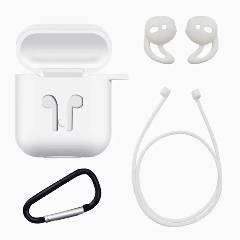 Наушники силиконовый чехол для AirPods защитный противоударный чехол Earpods чехол для Apple наушники для Airpod чехол Аксессуары - Цвет: box Kits white