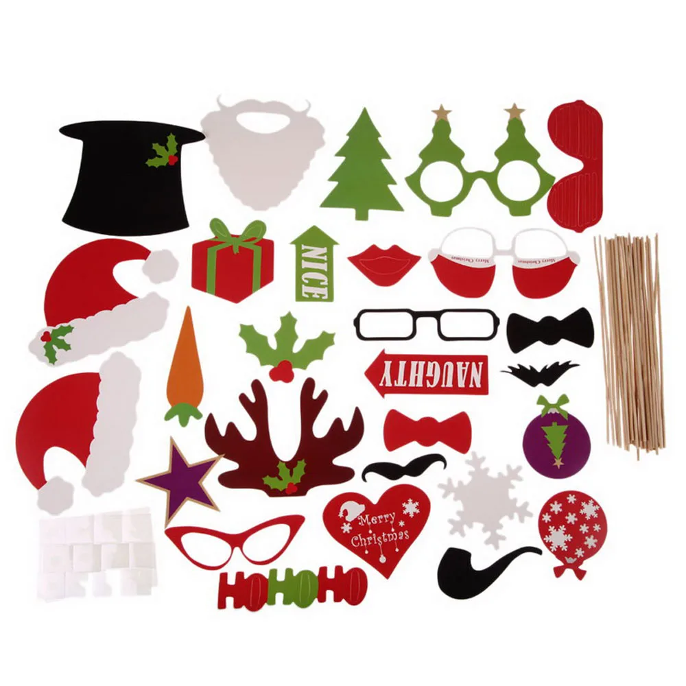 28Pcs/Set DIY Photo Booth Props Mustache Glasses On A Stick For Halloween Wedding Birthday Christmas Party | Дом и сад