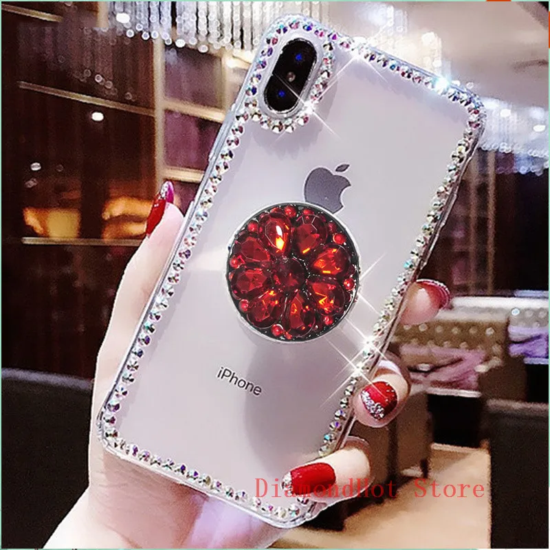 

Bling Clear Phone Case For Xiaomi Redmi Note 5 5A Pro Note 4X 4 3 Redmi 6 Pro 4 Pro 6A 5A 4X 4A Transparent Stander Holder Cover