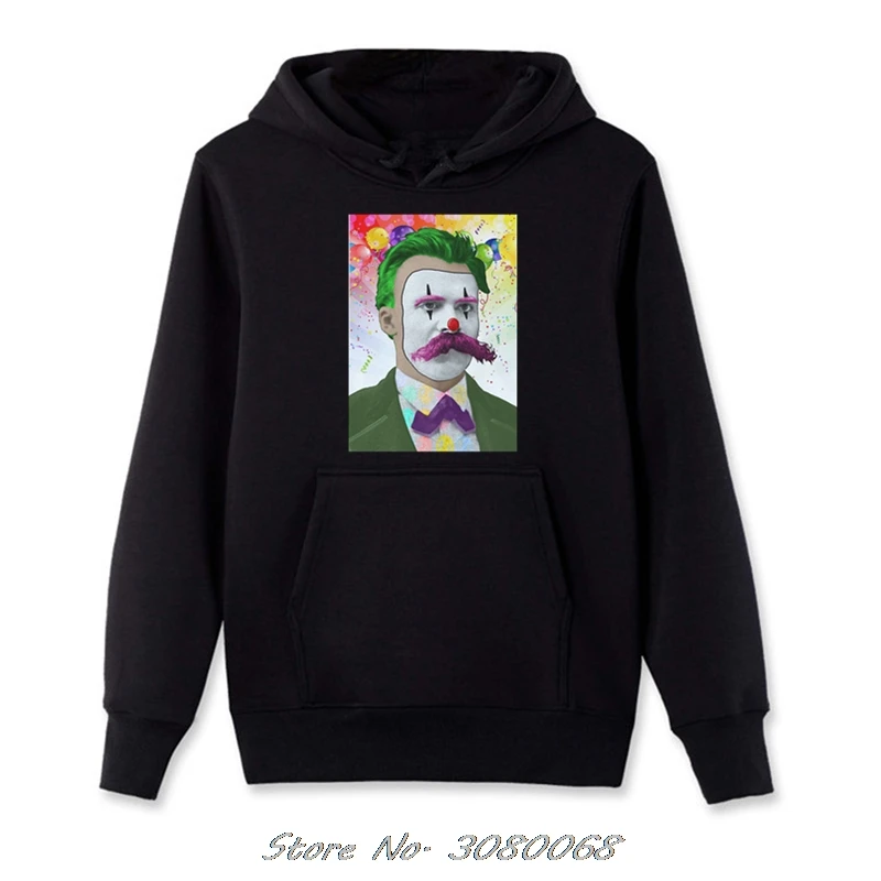 

Cheerful Nihilism Hoodies Friedrich Nietzsche, Clown Zipper Fleece Sweatshirts New Fashion Hooded Streetwear