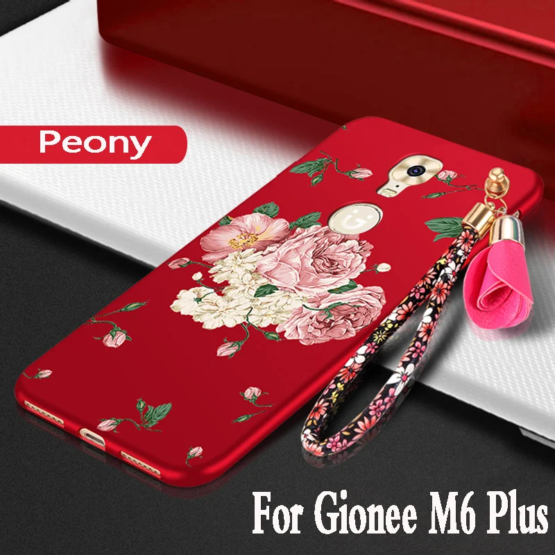For gionee m6 plus case silicone luxury funda protection mobile bag gn8002s phone cover 3D flower |