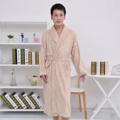 Новый 2016 мужской/женский бамбуковое волокно материал обычный цвет халаты халат унисекс с длинными рукавами халат плюс размер пижамы анти