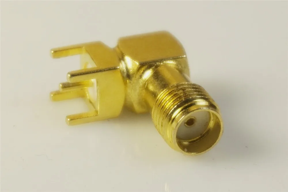 1000pcs SMA Jack Female Socket 50 Ohm Through Hole Right Angle Solder PCB Mount Coaxial Connector RF Receptacle