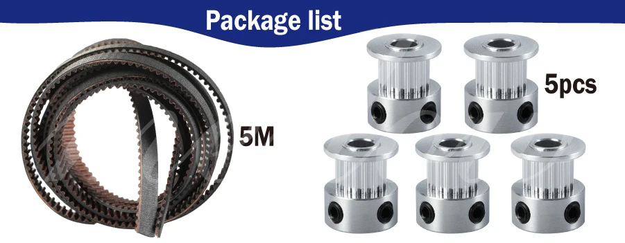 Acessórios da Impressora 5mm e 5m 20 Dentes Gt2 Sincronismo Polia Síncrono Roda Furo Gates-ll-2gt Gt2-6mm Correia Dentada 3d 5 Pçs 16 - 6 High Quality Computador e Escritório