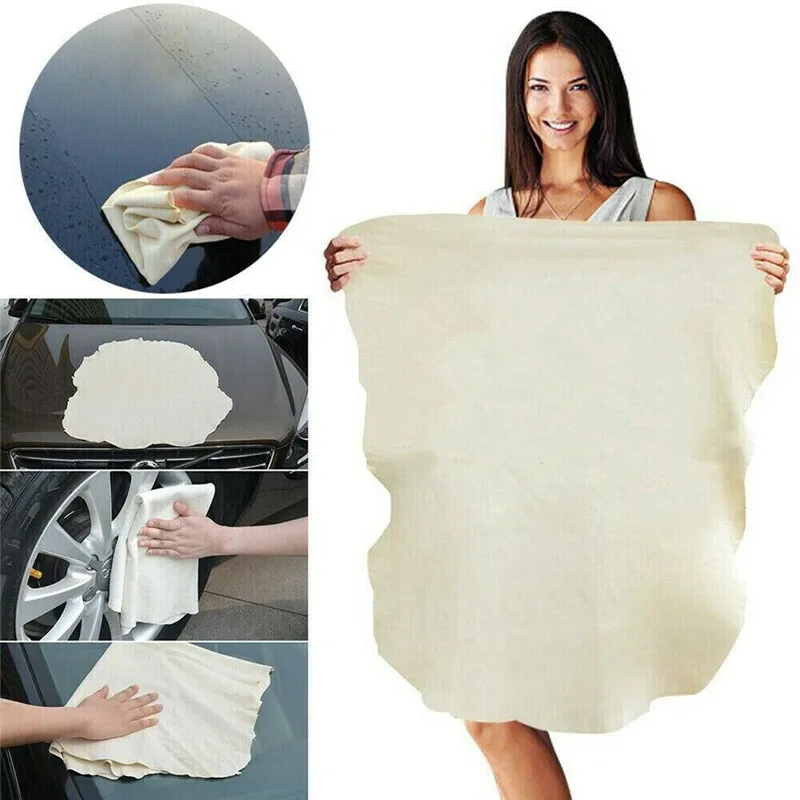 60*90cm Natural Shammy Chamois Leather Car Cleaning Towel Drying