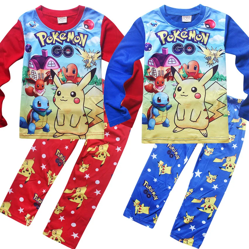 

New Home Service Boys Long Sleeve Bikachu Children Pajamas Set 1128