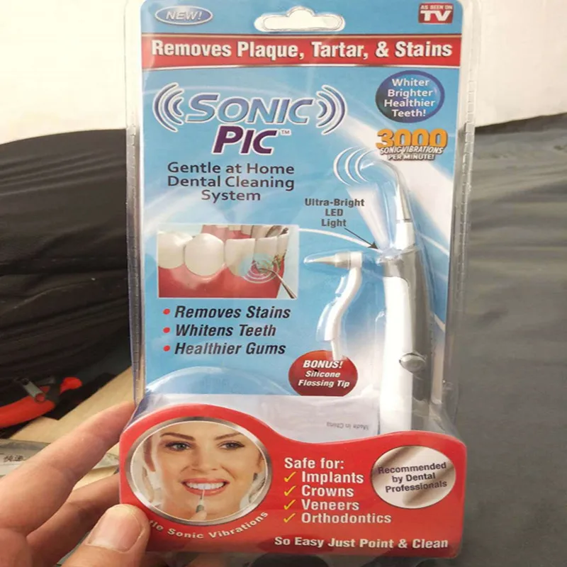 

Electric Ultrasonic Sonic Pic Tooth Stain Eraser Plaque Teeth LED Light toothpaste Holder Remover Dental Tool