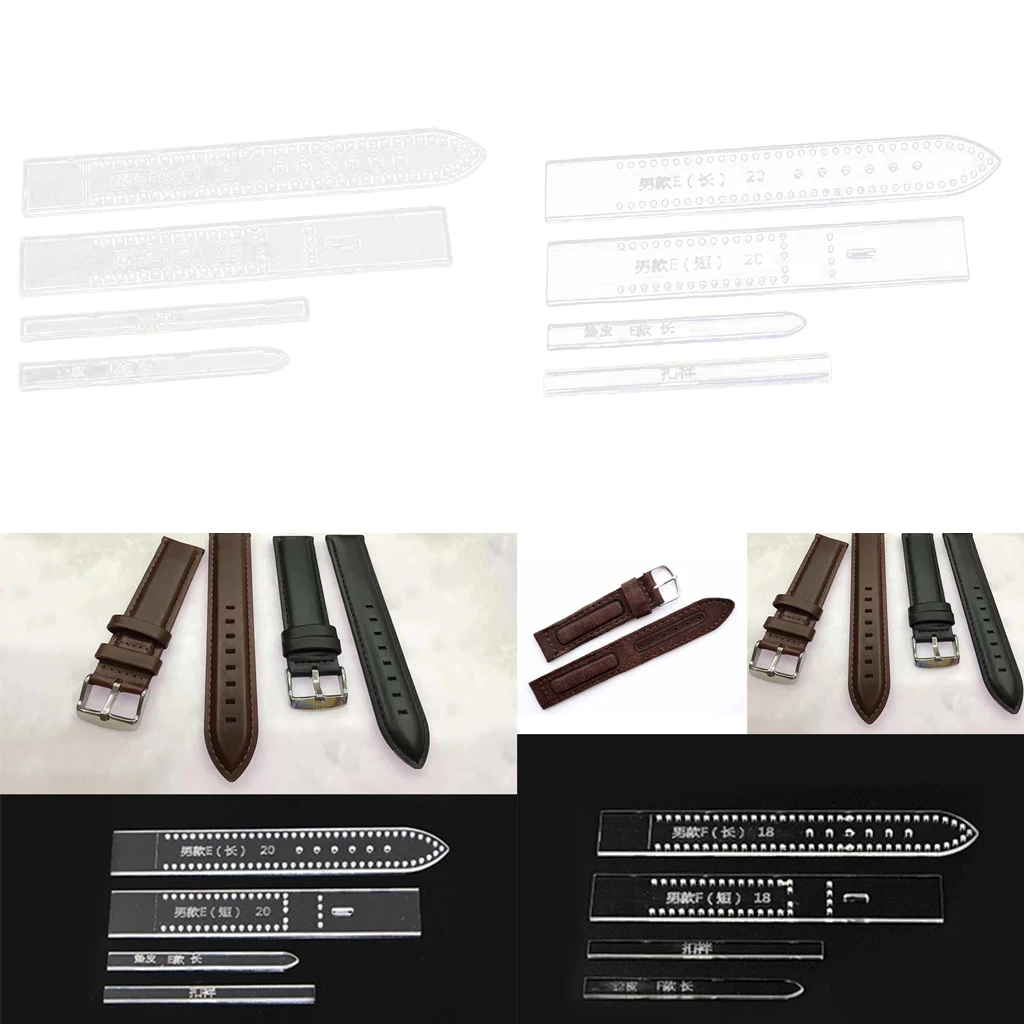 8 Pcs  DIY Watch Band Acrylic Template Leather Pattern Leather Craft Tools Leathercraft Tool