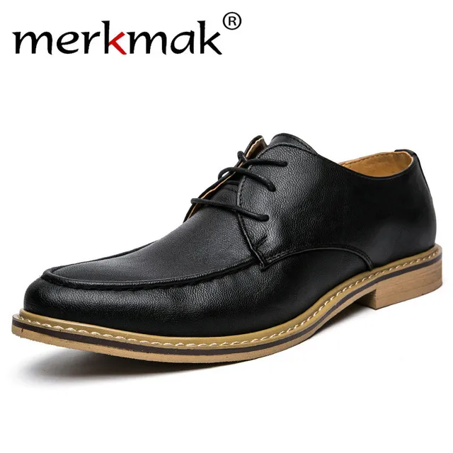 Merkmak Men Dress Shoes Men S Leather Shoes Classic Oxfords Shoes